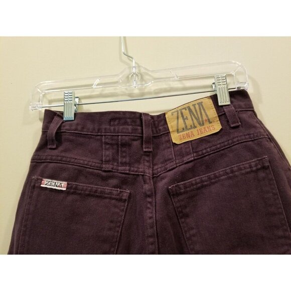 Women's Vintage ZENA High‎ Waisted Purple Denim Jeans Tapered Leg Waist 26" USA - Picture 3 of 8